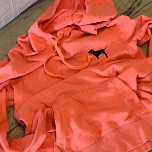 VS PINK Neon Orange Half-Zip Sweatshirt Women's Size XS